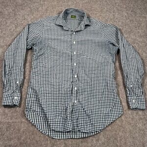 Sid Mashburn Black White Gingham‎ Plaid Long Sleeve Button Down Shirt Men's L ?